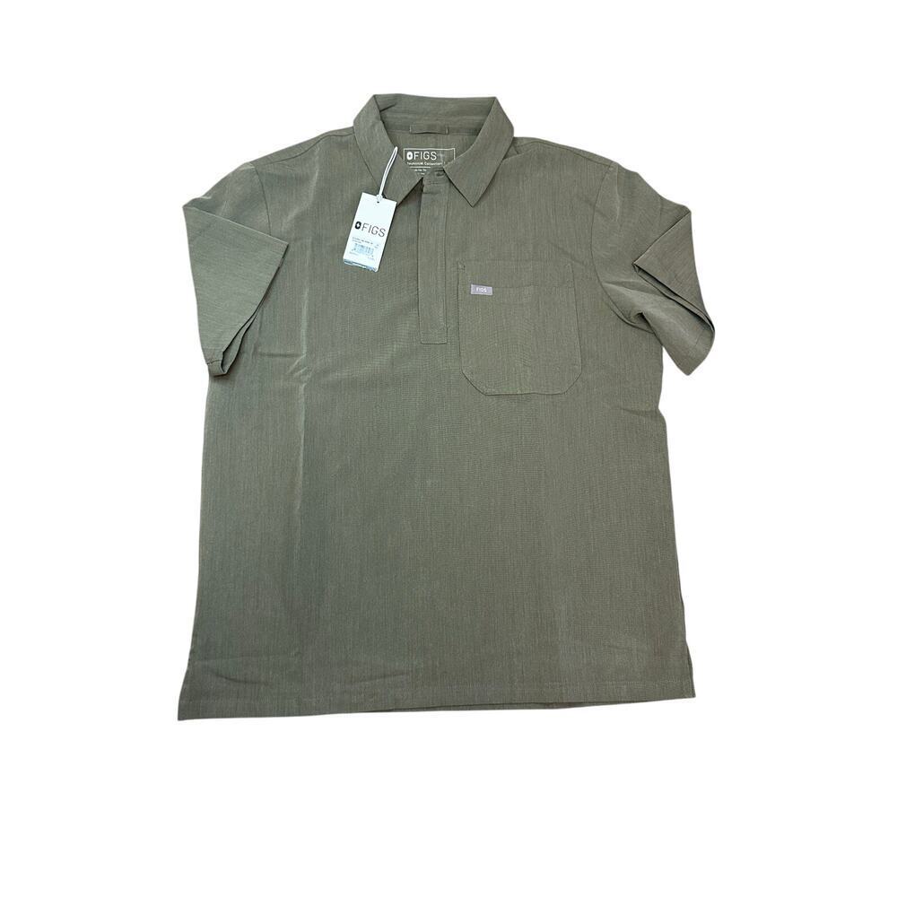 NWT Figs Classic Lima Cargo Scrub Top HEATHERED OLIVE Size‎ Medium